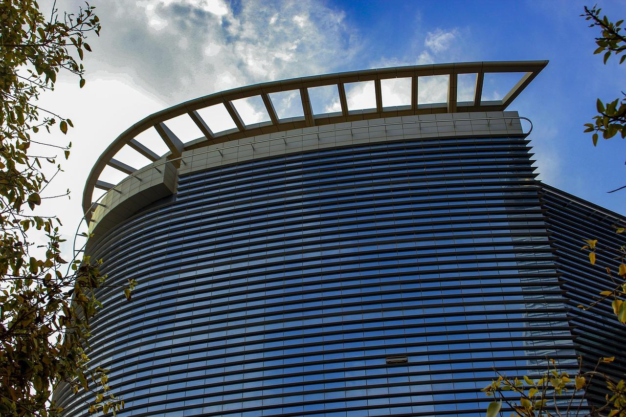Glass corporate office facade